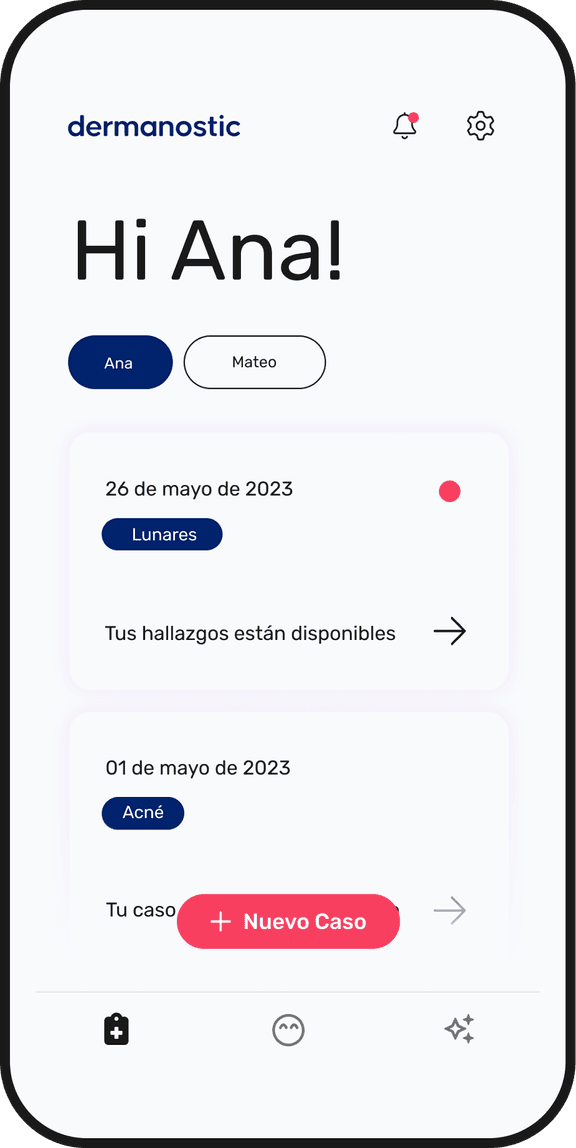 dermanostic App Mockup: HomeScreen