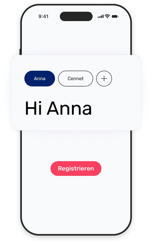 App Mockup: Registrierung
