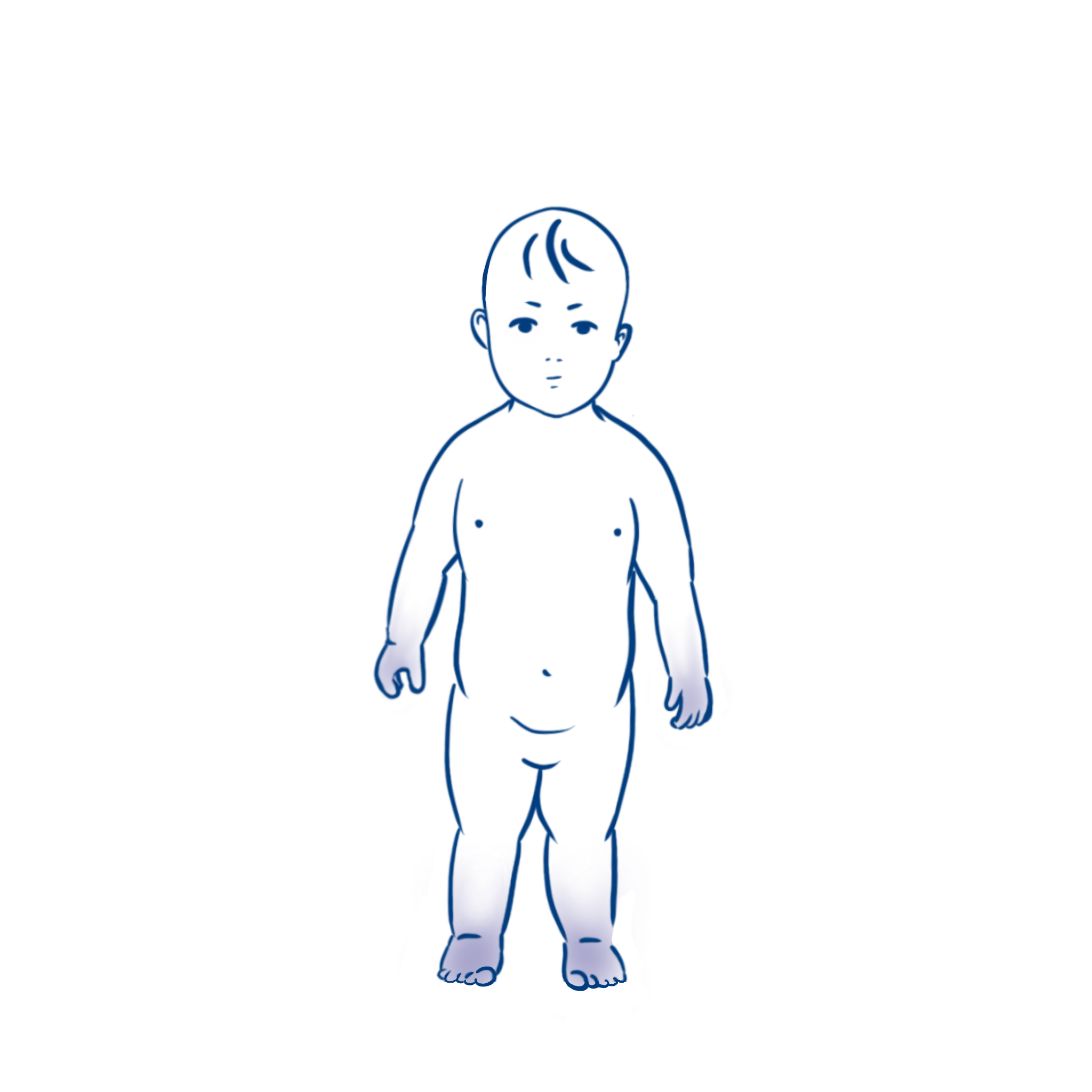 Lokalisation einer Acrocyanosis bei Kleinkindern und Babies