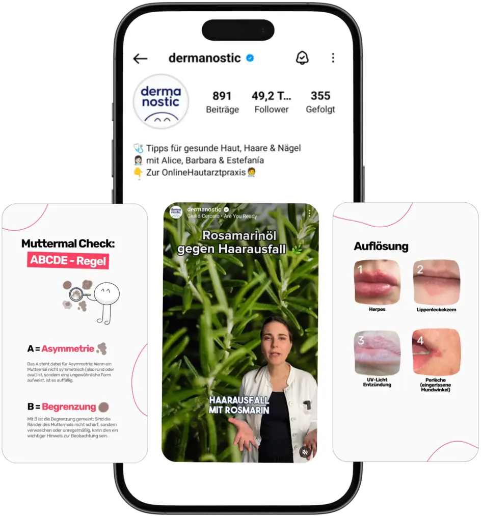 dermanostic gibt auch auf allen großen Social Media Kanälen