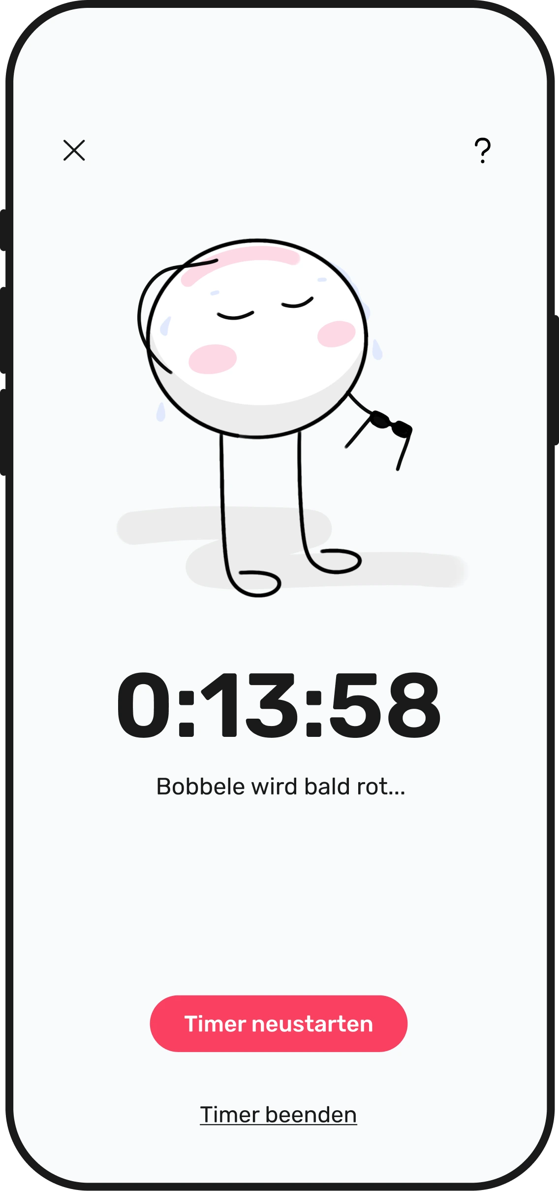 Handy Mockup unseres Eincreme Timers in der App