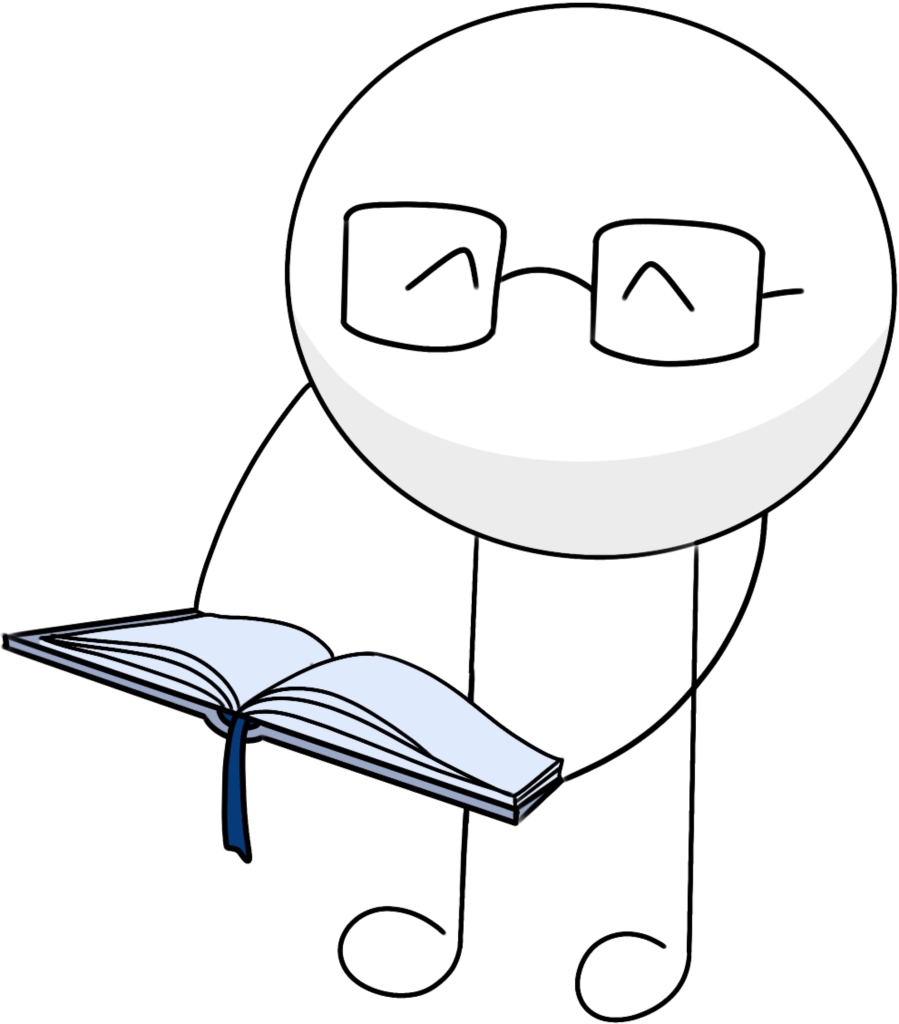 Das dermanostic Maskottchen beim Lesen