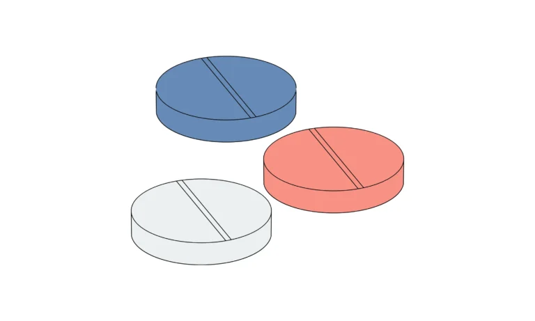 Schematische Darstellung von Wirkstoffen in Tablettenform